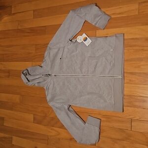 NWT Men's Lrg Vuori "Coronado Hoodie" fully zip through & in light heather grey